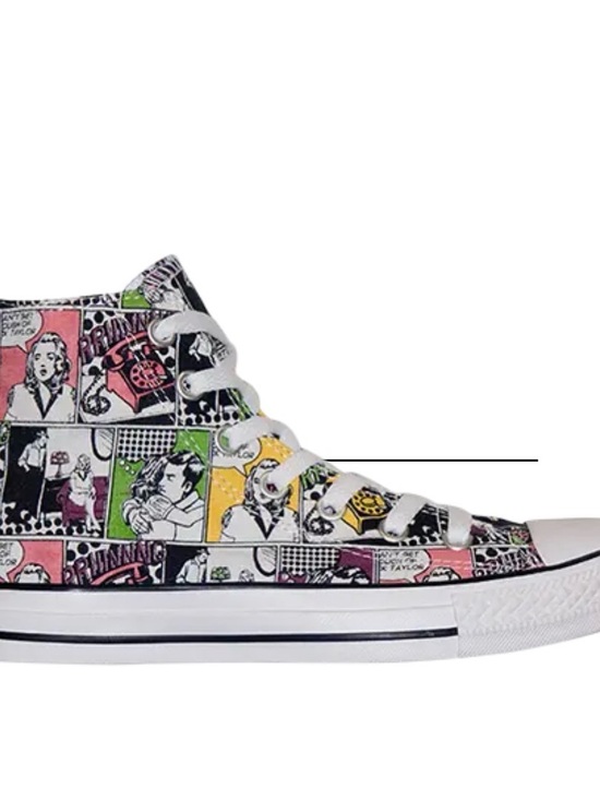 Converse Other - Converse High Top Comic Panel Sneakers in White, Black, Pink, Green, Yellow